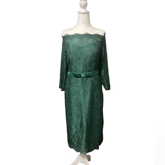 NWT JJ House Dark Green lace cocktail dress.  Size 12 - Picture 1 of 5